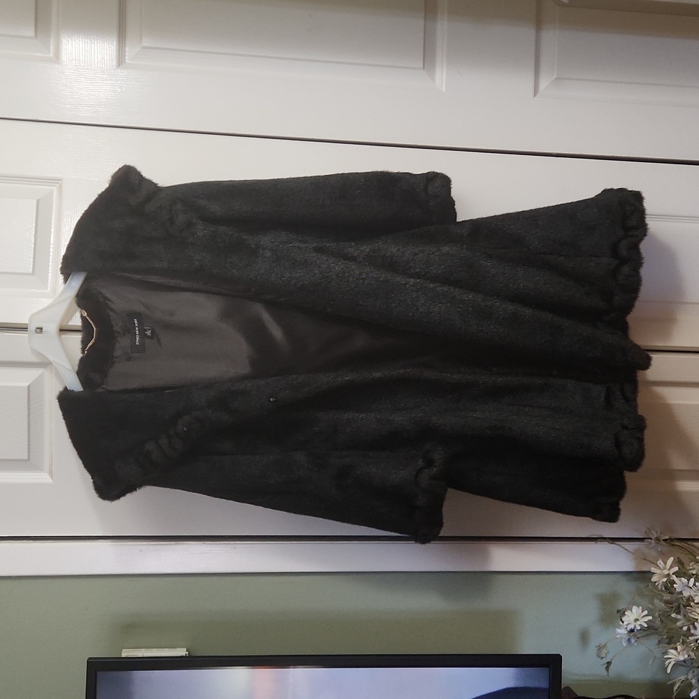 Jones New York faux fur knee length coat